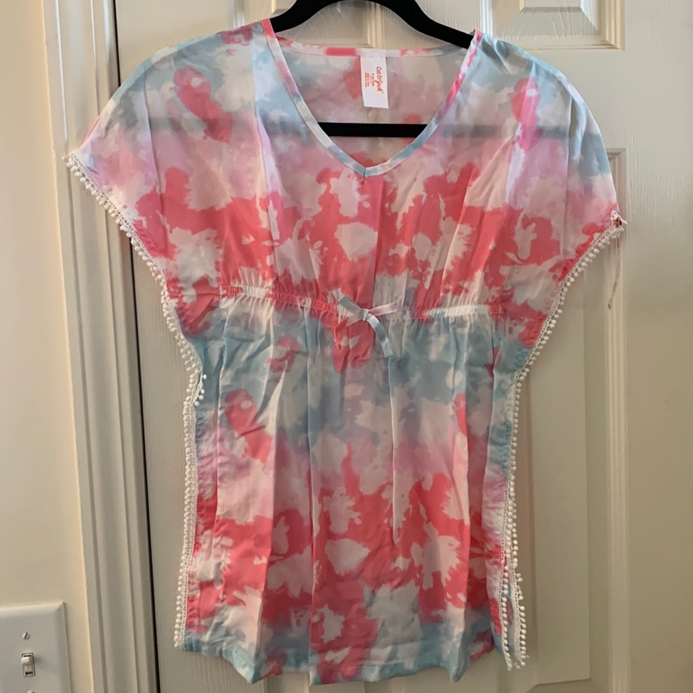 NWT Target Cat & Jack Watercolor Swimsuit Cover Dress Size Small 6/6X